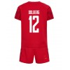 Danmark Kasper Dolberg #12 Hjemmedraktsett Barn VM 2022 Kortermet (+ korte bukser)